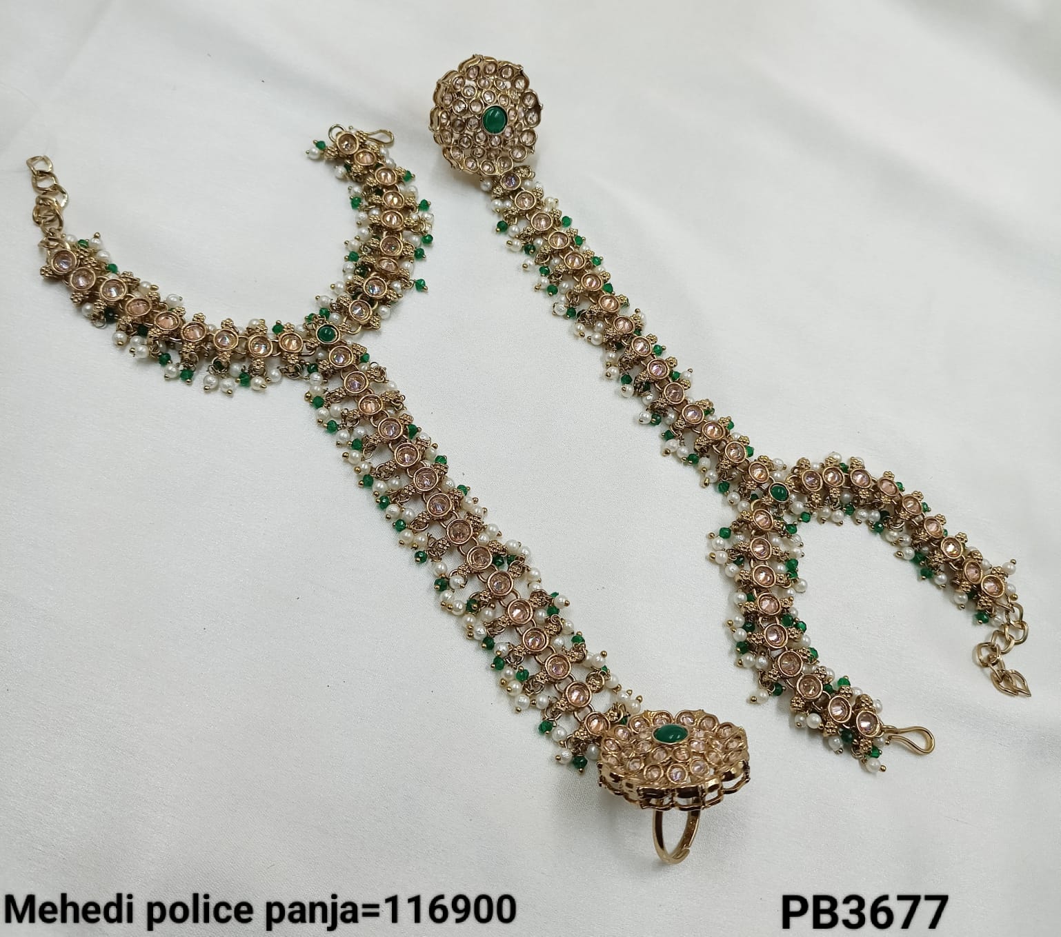 Antique Gold Plated Traditional Hathpanja Set